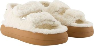 Moon Boot Womens Lambskin Shearling Slipper White