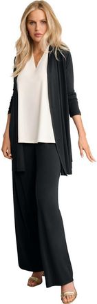 Roaman's Ultrasmooth Fabric Long Sleeve Cardigan in Black at Nordstrom, Size 12
