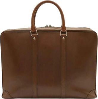 Louis Vuitton Vintage, unisex, Bruin, ONE Size, Leer, Pre-owned Nomade Leren Aktetas