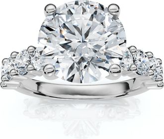 Pompeii3 Certified 3Ct Danica Diamond Engagement Ring 14k Gold or PT Lab Grown