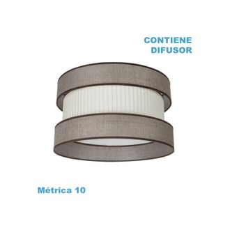 Fabrilamp Pantalla Colgante Home M10 Marron-beis 50dx50dx25h Difusor Incluido