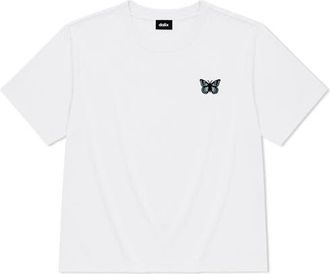Dalix Butterfly Relaxed Midweight Jersey Tee in White at Nordstrom, Size X-Small