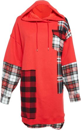 Alexander McQueen Abito in cotone con cappuccio - Rosso