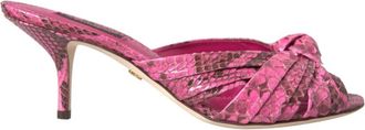Dolce & Gabbana Exotic Leather Kitten Heels - Dames - Muiltjes - Roze - 37 EU - Leer - Schoenen