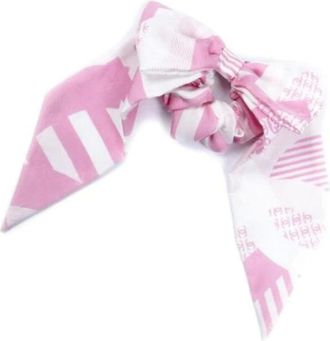 Chanel Pre-owned Scarves, female, Pink, Size: ONE SIZE Pre-owned Silk hair-accessories
