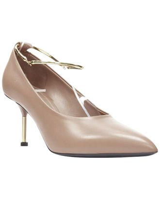 Jil Sander Womens Leather Jil Sander Nude Anklet Point Toe Pump (Authentic Pre-Loved)