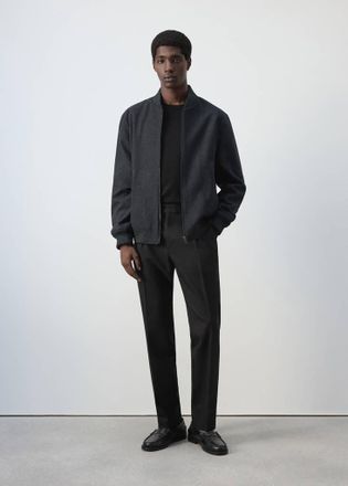 Mango Giacca bomber misto lana grigio antracite - Uomo - XXL - MANGO MAN