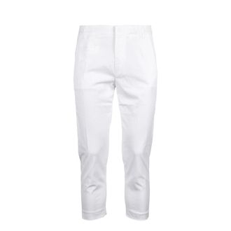 Dondup Ariel Cropped Broeken - Dames - Vrijetijds broeken - Wit - L - Katoen - Broeken