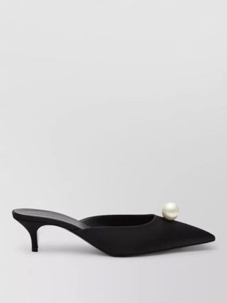 Magda Butrym kitten heel mules pointed toe pearls
