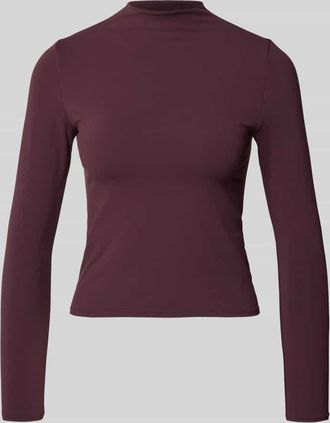 Fabletics Slim Fit Longsleeve mit Stehkragen in Bordeaux, Gr&ouml;&szlig;e XL