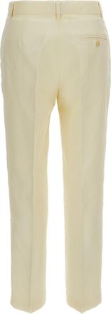 Alberto Biani Ankle-Length Straight-Leg Linen Blend Trousers