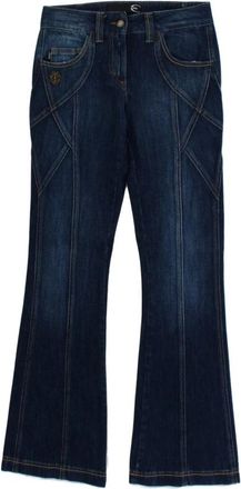 Roberto Cavalli Elegante Low-Rise Flare Leg Denim Jeans - Dames - Cropped Jeans - Blauw - W26 - Denim - Jeans