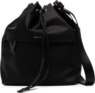 agnès b. drawstring crossbody bag - women - Polyamide/Nylon - One Size - Black
