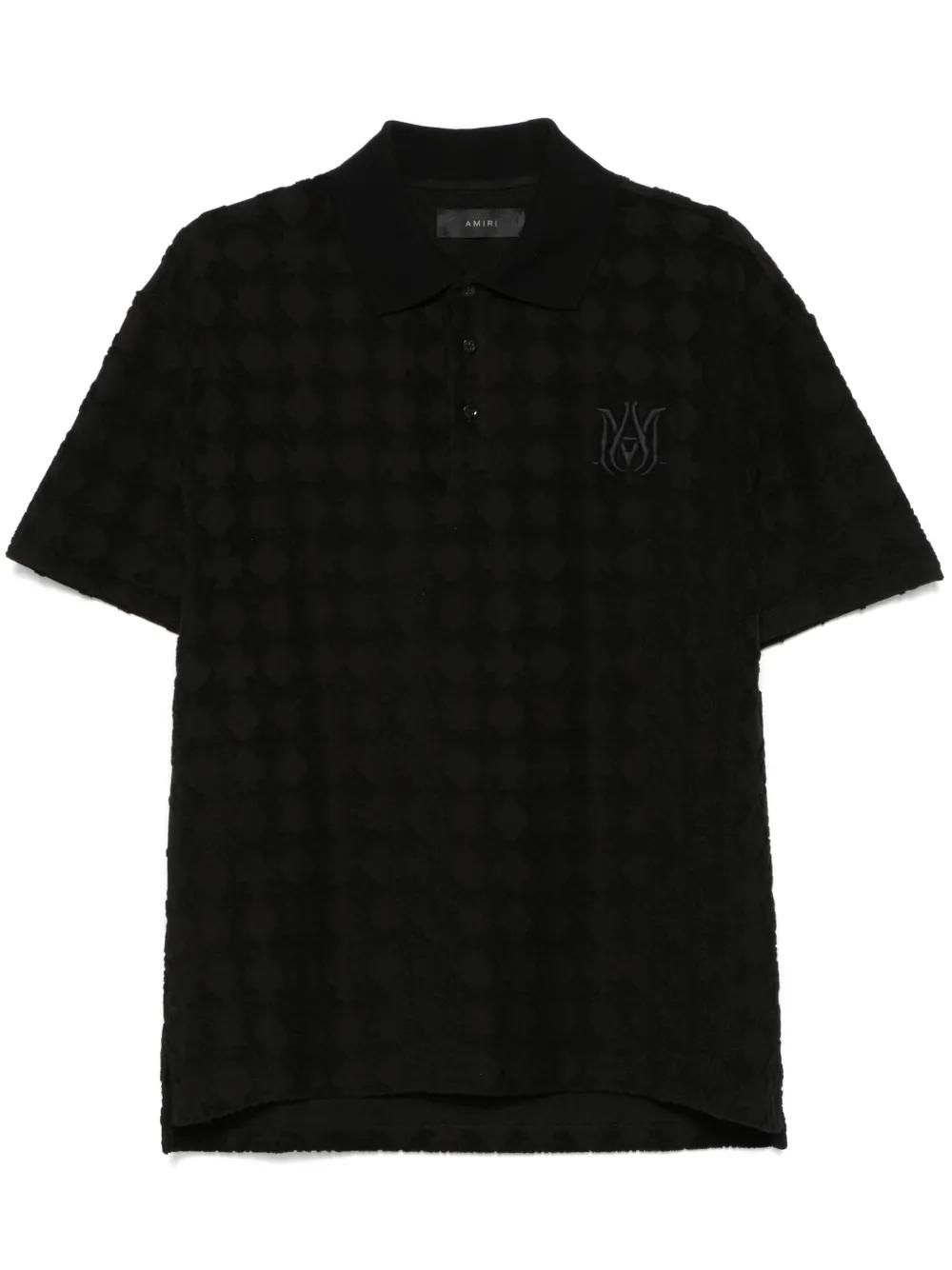 Tシャツ・カットソー AMIRI Men Polo Shirts AMJYTE1163BLACK Black AMIRI Black MA Quad Polo Shirt Amiri