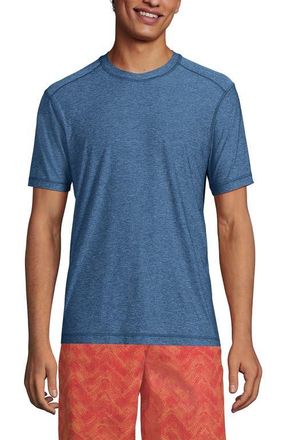 Lands End Short Sleeve Swim Tee Rash Guard in Evening Blue Heather at Nordstrom, Size Xx-Large