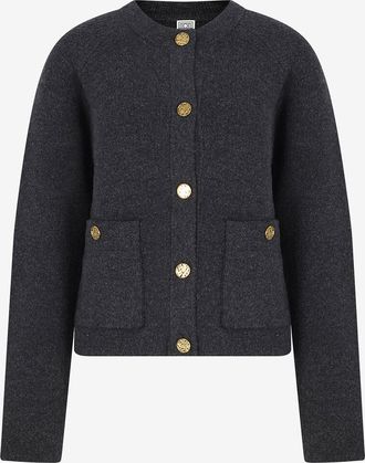 Toteme Kurze Strickjacke mit Rundhalsausschnitt