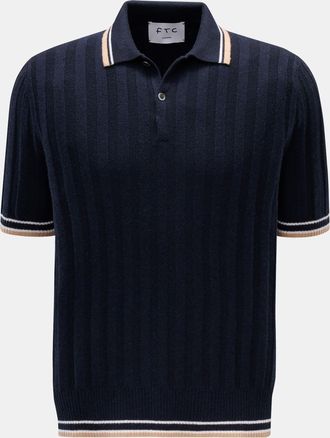 FTC Men - Cashmere short sleeve knit polo navy