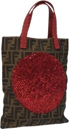 Fendi Pre-owned Tote Bags, female, Multicolor, Size: ONE SIZE Pre-owned Vintage Canvas Tote Bag