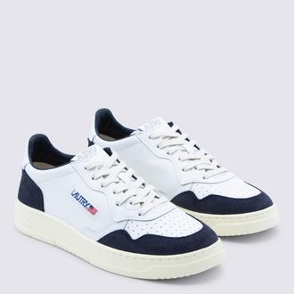 Autry Suede and Leather Low-Top Sneaker - White