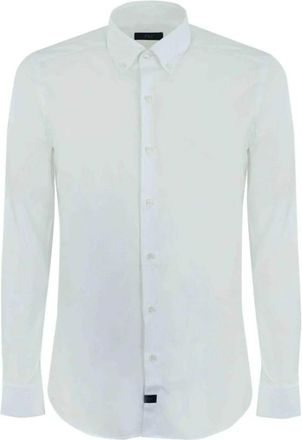 Fay B.Down Stretch Shirt - Heren - Casual Overhemden - Wit - 2XL - Katoen - Overhemden
