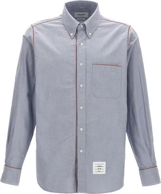 Thom Browne Overhemden, Heren, Blauw, L, Katoen, Cotton Oxford Shirt