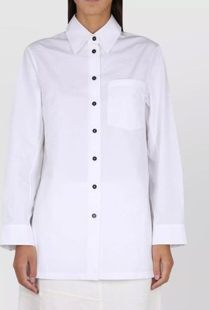 Jil Sander cotton shirt with pointed collar and pocket
