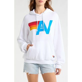 Aviator Nation Logo Hoodie in White at Nordstrom, Size Xx-Large