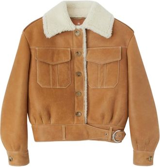 Ermanno Scervino Giacca con colletto in shearling - Marrone