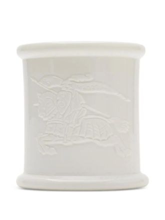 Burberry equestrian knight design small candle - White