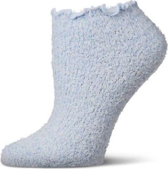 MeMoi Buttersoft Plus Scalloped Edge Ankle Socks in Blue at Nordstrom, Size 9