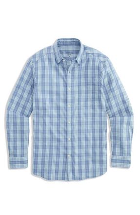 Vineyard Vines Carysfort Plaid Performance Button-Up Shirt in Del Mar Blue at Nordstrom, Size Xx-Large