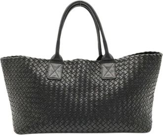 Bottega Veneta Pre-owned Intrecciato Leren Tote Bag - Dames - Vintage Schoudertas - Zwart - ONE Size - Leer - Vintage