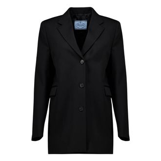 Prada Blazer de Lana de un Bot&oacute;n - Jackets - Mujer - Negro - S