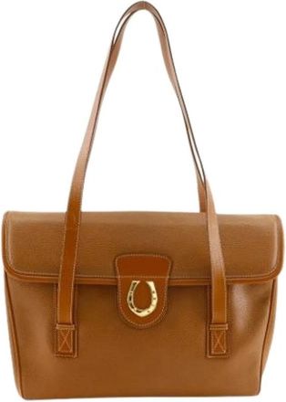 Gucci Pre-owned Vintage Tote Bag - Dames - Vintage Schoudertas - Bruin - ONE Size - Leer - Vintage