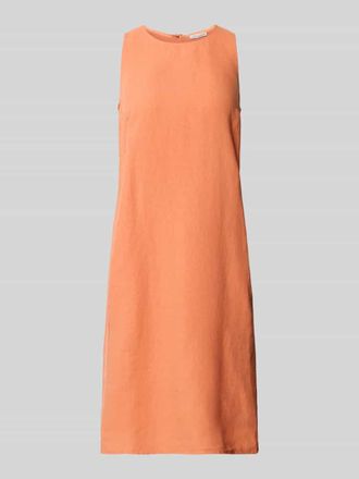 Marc O'Polo Leicht ausgestelltes Leinenkleid in Kniel&auml;nge in Orange, Gr&ouml;&szlig;e 34