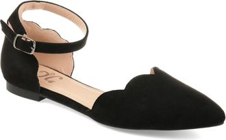 Journee Collection Womens Journee Collection Lana Flats Black Pointed Toe DOrsay GAL1574