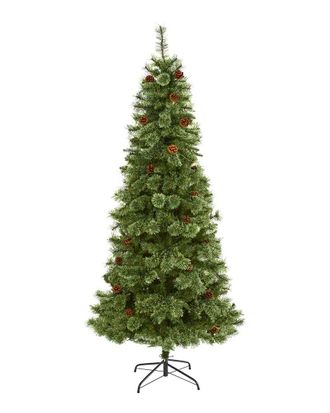 Nearly Natural 7Ft White Mountain Pine Artificial Christmas Tree With 723 Bendable Branches