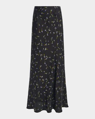 Altuzarra Casey Abstract-Print Silk Midi Skirt