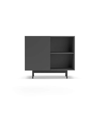 HERDASA Herdasa - Mueble Auxiliar Modelo 601-2 Acabado En Grafito. 78 Cm (alto) X 90 Cm (ancho) X 34 Cm (prof.)