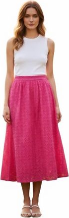 Entro Havana Midi Skirt In Hot Pink