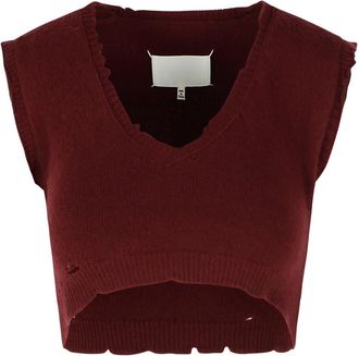 Maison Margiela Burgundy Virgin Wool Vest