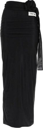 Dolce & Gabbana Black Elastane Long Womens Skirt