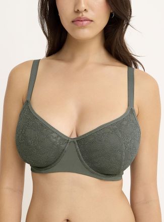 Miiyu Womens Smooth wing lace plunge bra