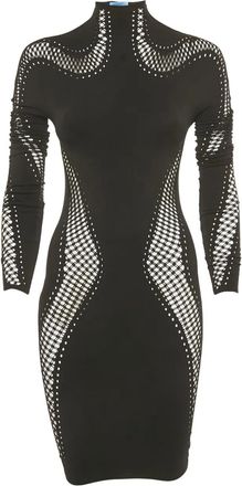 MUGLER Abito corto a collo alto - Nero