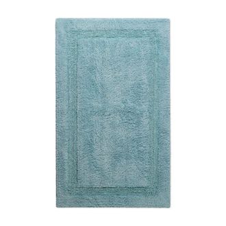 Wecon Home Alfombra de ba&ntilde;o azul gris&aacute;ceo de algod&oacute;n 60x100