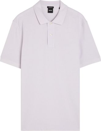 BOSS Boss Pallas Logo-embroidered Piqu&eacute; Cotton Polo Shirt - Light Purple - XL