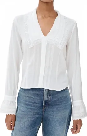 Reformation Vivi Cotton Voile Top In Ivory