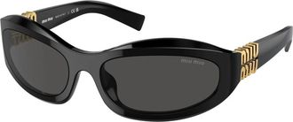 Miu Miu Trendy Zonnebril - Dames - Zonnebrillen - Zwart - 59 MM - Accessoires