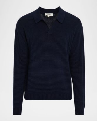 Frame Denim Men & apos;s Knit Wool and Cashmere Johnny Collar Sweater