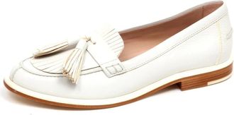 Tod's Ivoor Kwast Loafer Schoen - Dames - Loafers - Wit - 36 EU - Leer - Schoenen